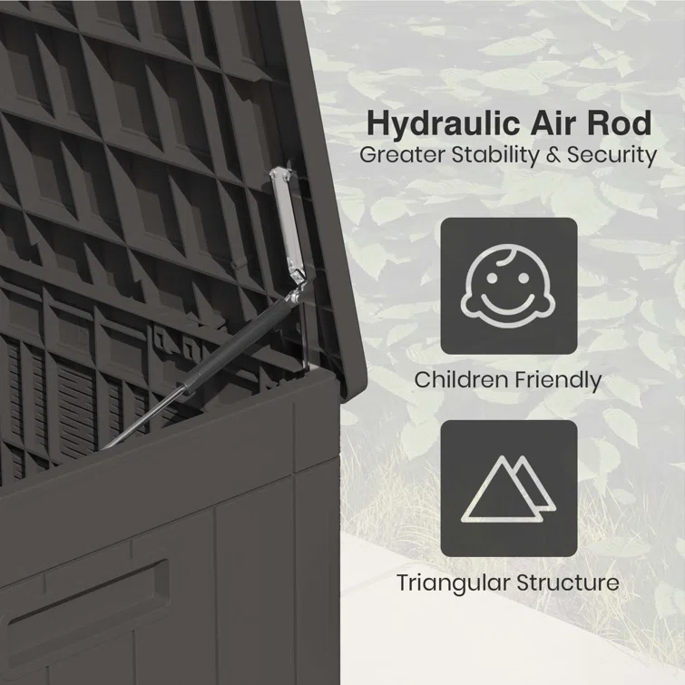 100 Gallons Water Resistant Resin Lockable Deck Box