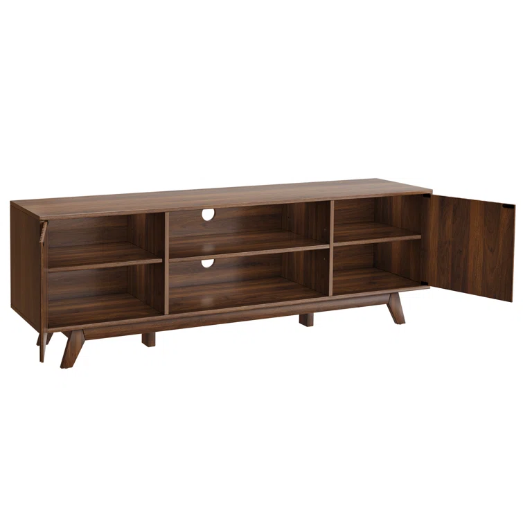 Chapne LED TV Stand Media Entertainment Center Table with 2 Cabinets and Adjustable Shelf