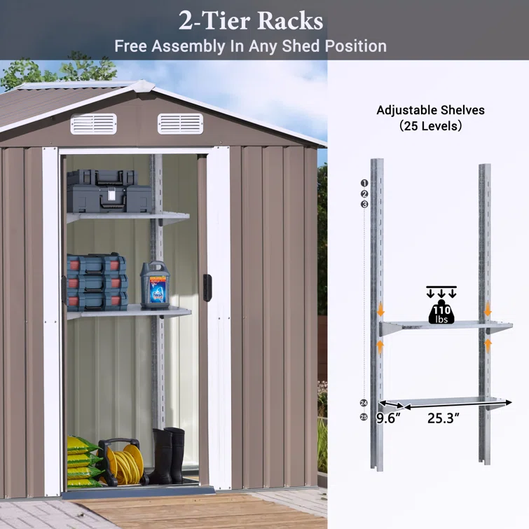 6 ft. W x 4 ft. D Bike Shed