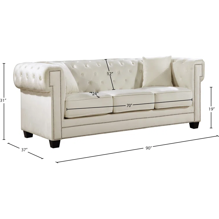 Galiana 90'' Velvet Sofa