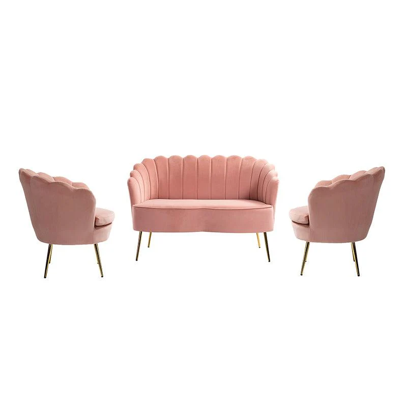 Ariel 3-Piece Scalloped Velvet Living Room Set
