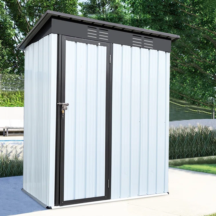 5' x 3' Outdoor Metal Storage Shed, Outdoor Storage with Single Lockable Door, Tool Shed