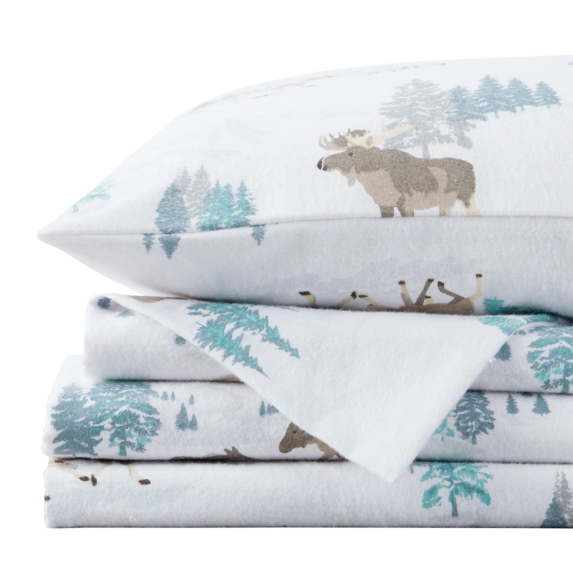 Market & Place Turkish Cotton Flannel Printed Bed Sheet Set
