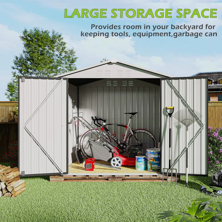 6 Ft. W X 4 Ft. D Metal Storage Shed