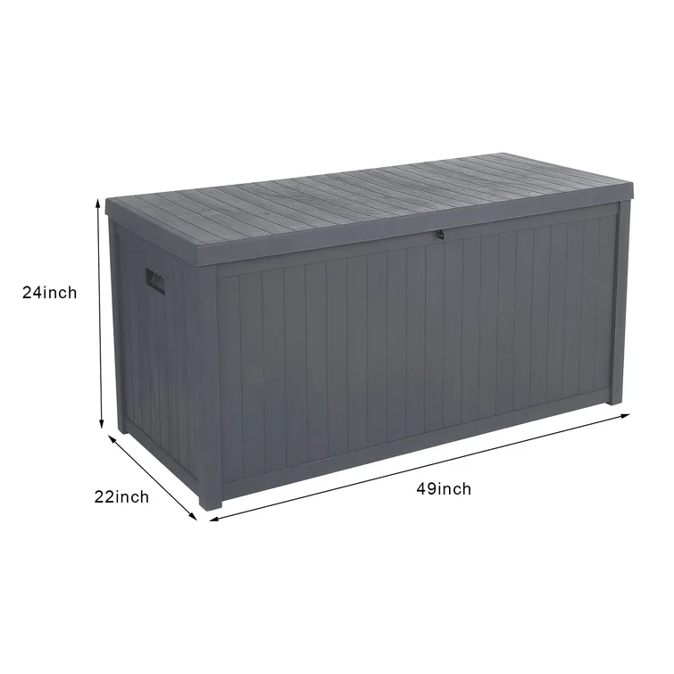 113 Gallons Polyethylene Plastic Lockable Storage Deck Box