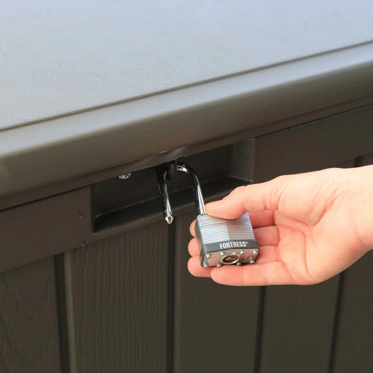 Lifetime 50.3'' W 116 Gallons Water Resistant Polyethylene Plastic Lockable Deck Box in Brown