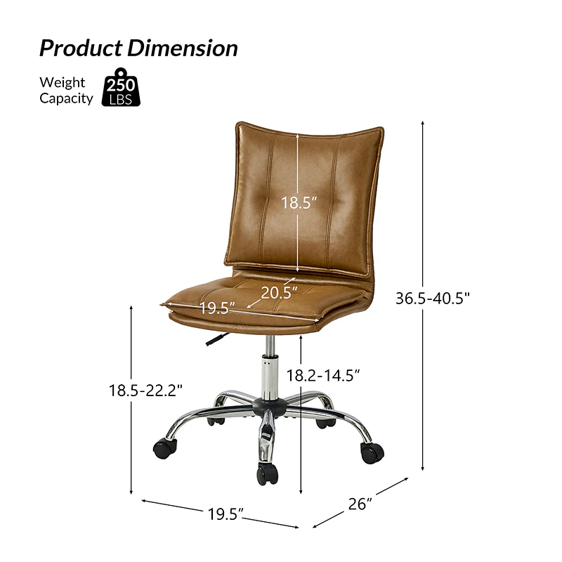 Edwin Leather Swivel Task Chair