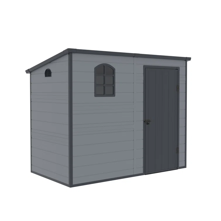 8.1 ft. W x 4.7 ft. D Plastic Outdoor Patio Storage Shed Lean-To Garage Shed