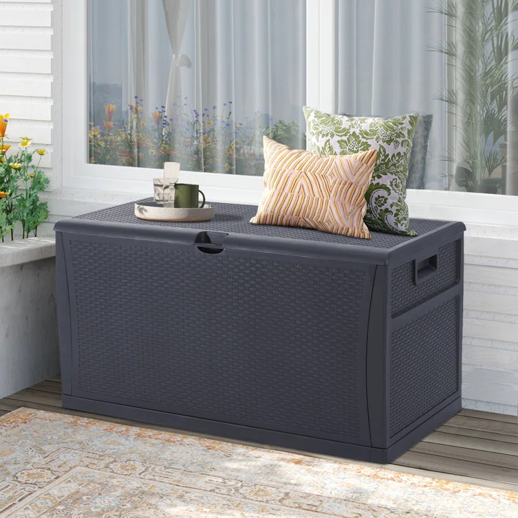 SUNCROWN 46.85'' W 120 Gallons Water Resistant Lockable Deck Box