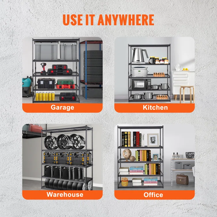 Mariany Steel Height -Adjustable Shelving Unit