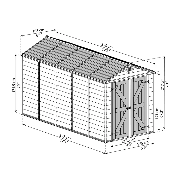 Skylight Polycarbonate Storage Shed