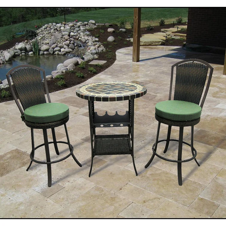 Stoneham 2 - Person Round Outdoor Dining Set with Cushions