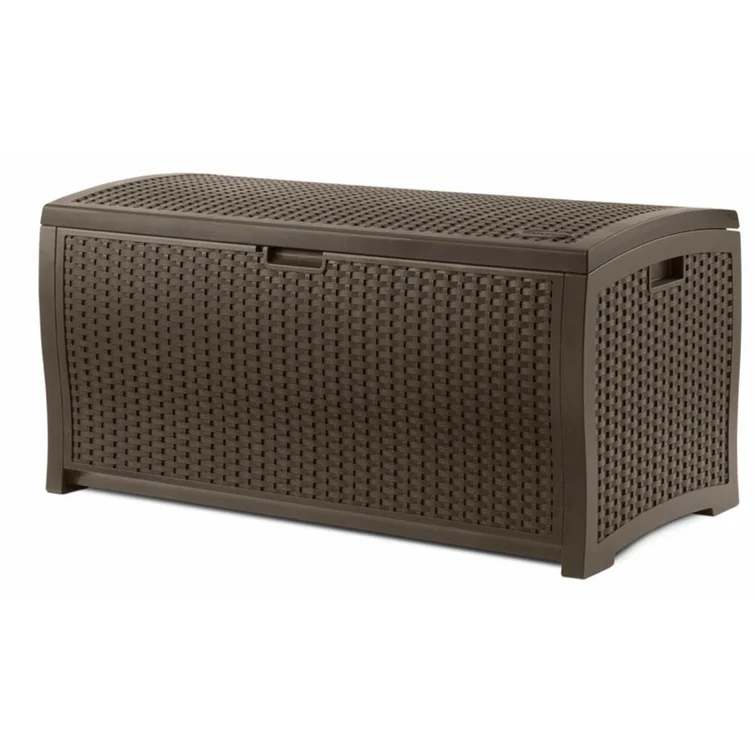 Suncast 99 Gallons Water Resistant Resin Lockable Deck Box in Brown