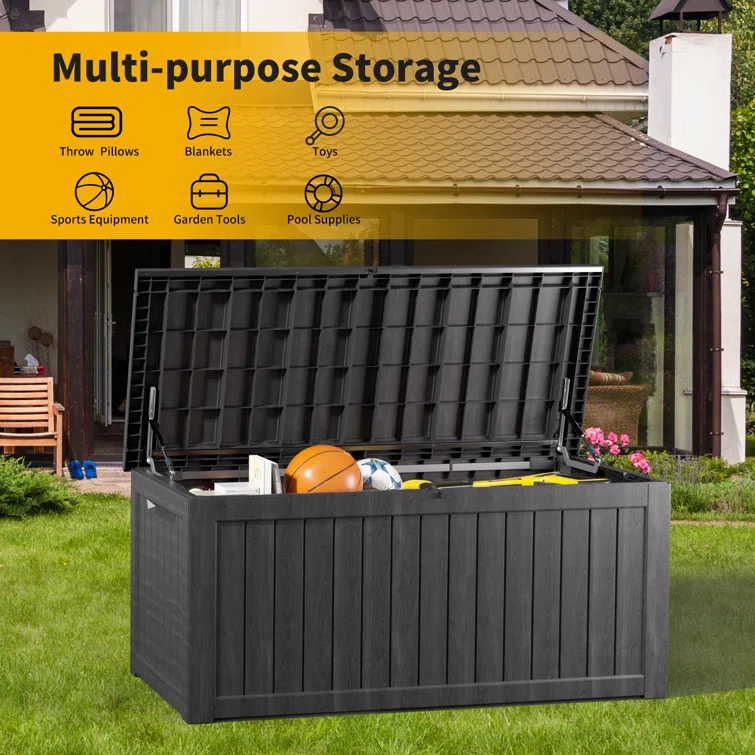 Emperic Design 57.5'' W 230 Gallons Water Resistant Resin Lockable Deck Box