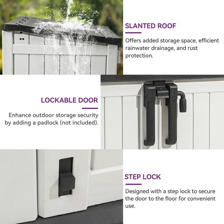 Edrosie 4.15 Ft. W x 2.4 Ft. D Resin Horizontal Storage Shed