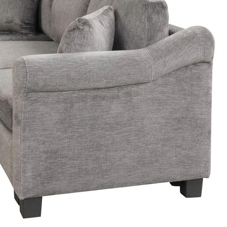 Jessalee 4 - Piece Velvet Sectional Sofa with Ottoman