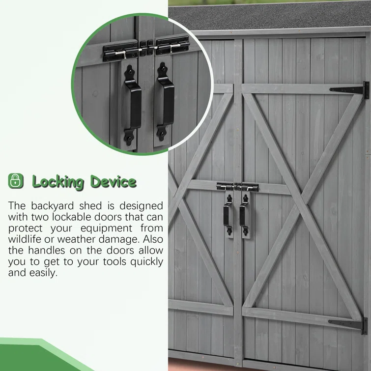 5 ft. W x 2 ft. D Solid Wood Vertical Tool Shed