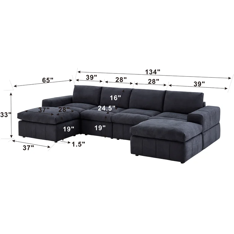 Anchoretta 6 - Piece Upholstered Sectional