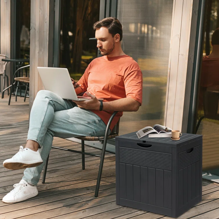 Winado 33 Gallons Water Resistant PVC Deck Box in Gray