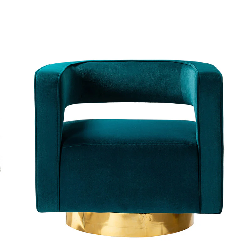 Agata Velvet Swivel Barrel Armchair