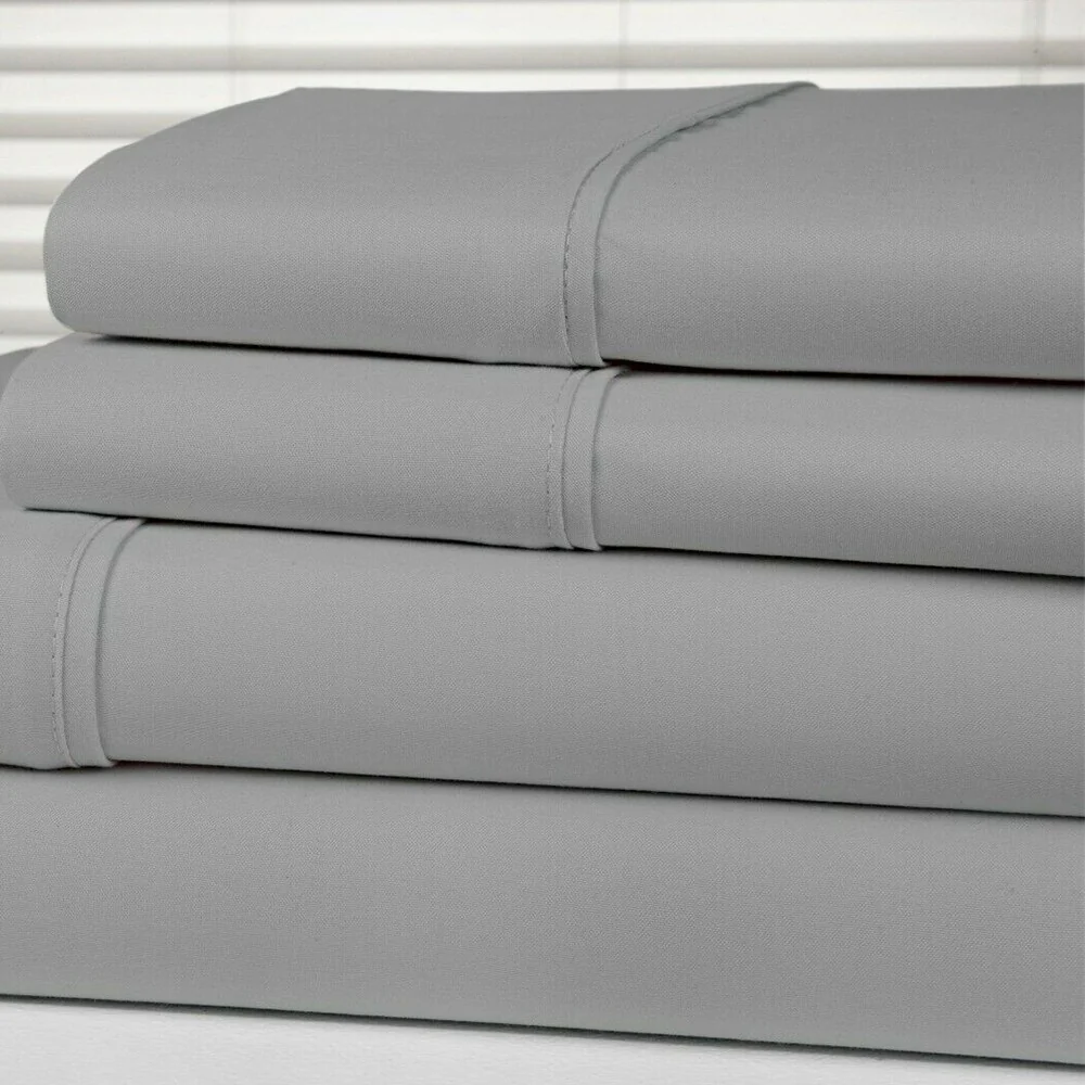 Anti-Microbial 4-Piece Sheet Set Queen SIlver
