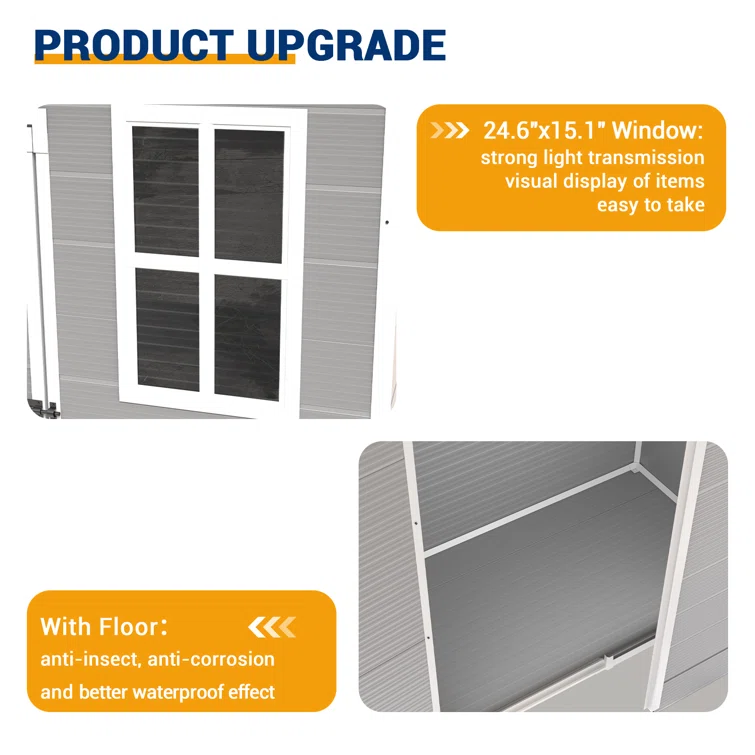 Outdoor Resin Storage Shed (Mutiple Sizes)