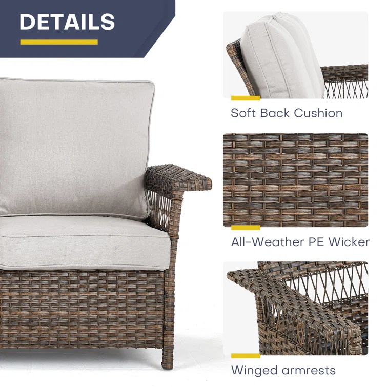 Servier 5 - Person Outdoor Seating Group with Cushions