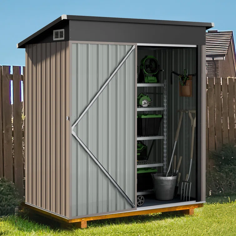 4.5 ft. W x 2.5 ft. D Metal Lean-To Storage Shed