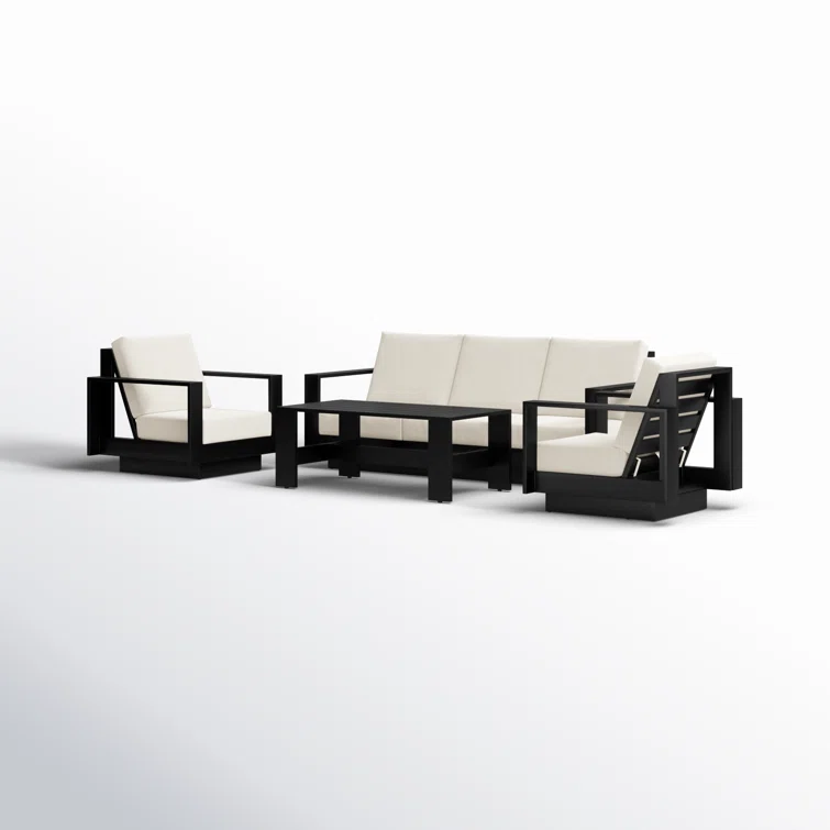 Sterling 4-Piece Outdoor Seating Group with Swivel Chairs and Sunbrella Cushions