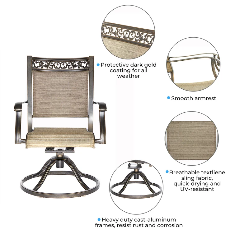 Akkaya 4 - Person Round Outdoor Dining Set