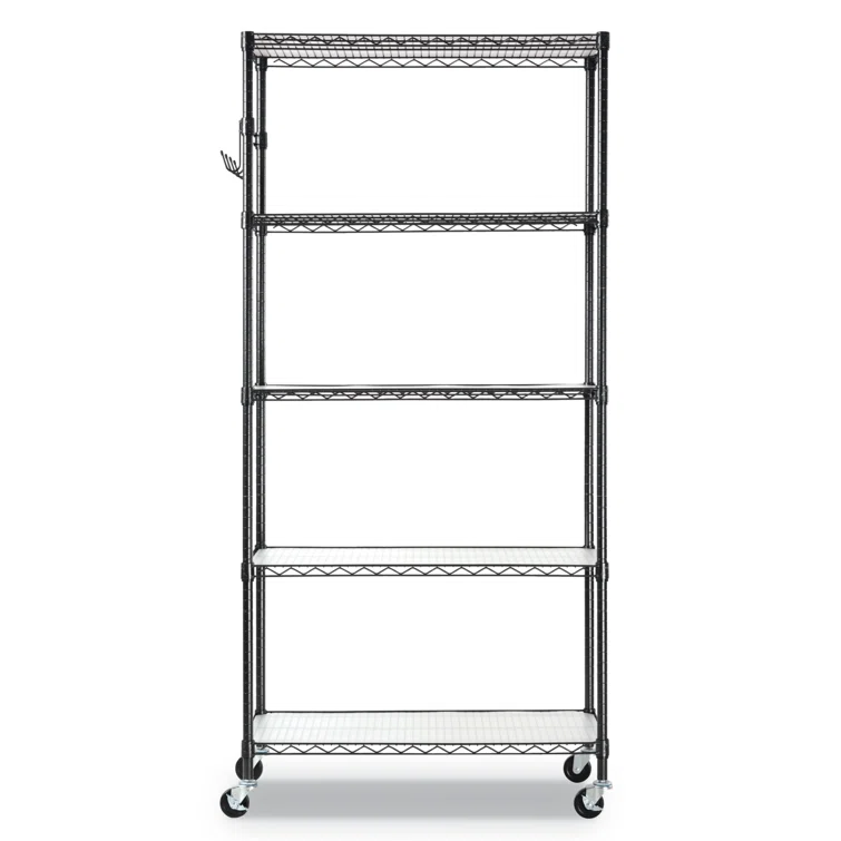 36'' W Metal Shelving Unit with Wheels