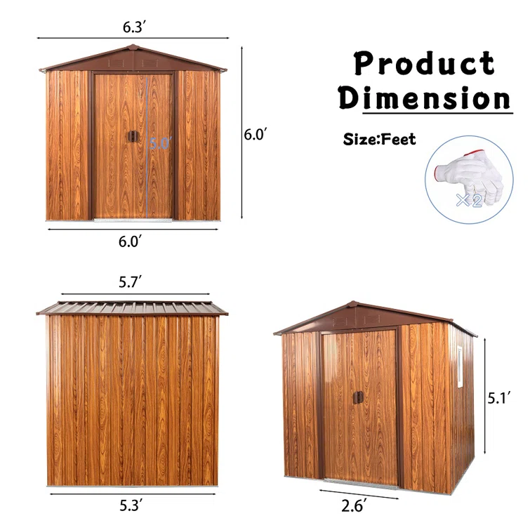 6 ft. W x 6 ft. D Stainless Steel Vertical Storage Shed