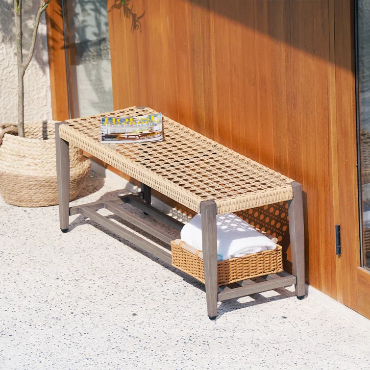 Nelida Wicker Outdoor Bench