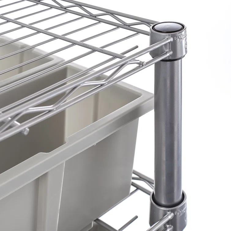 36" W NSF-Certified Commercial 7-Tier 22-Bin Storage Rack with Wheels