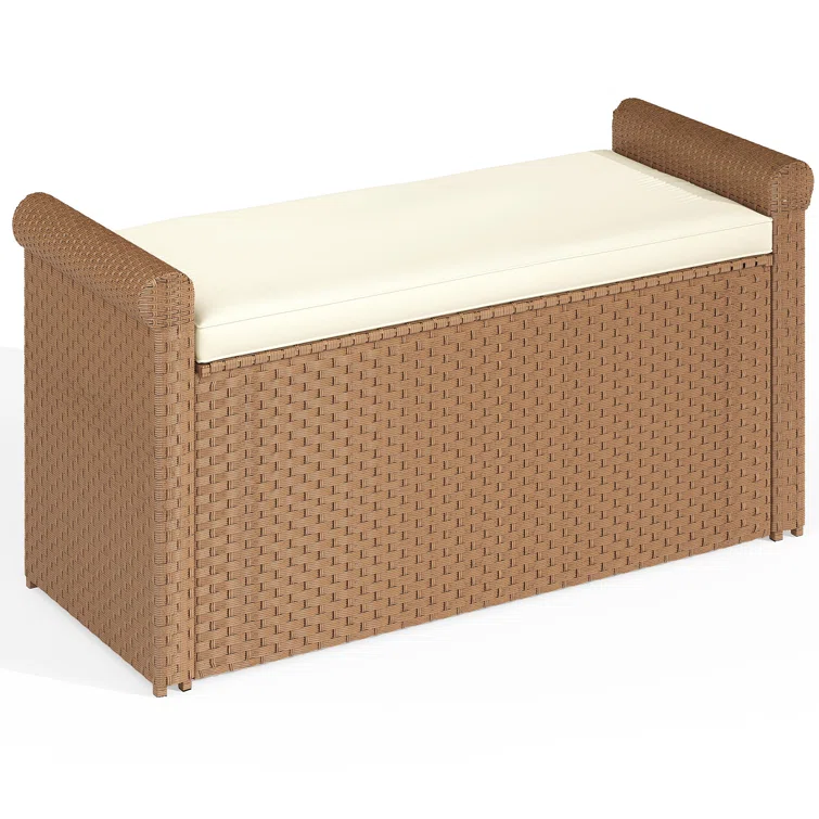 Ashely 90 Gallon Outdoor Storage Bench with Cushion