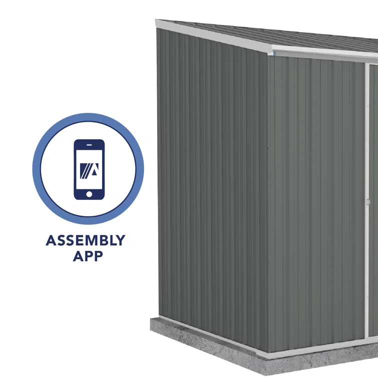 EZI Slider 5 ft. W x 7 ft. D Galvanized Steel Storage Shed