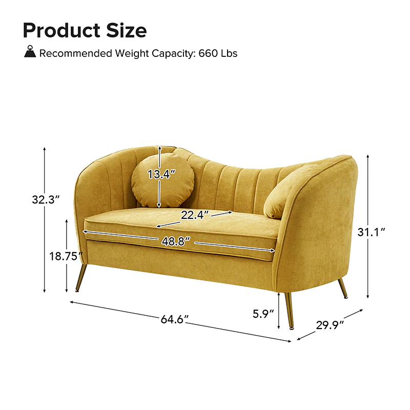 Emilio Contemporary Tufted Back Elegant and Comfortable Loveseat