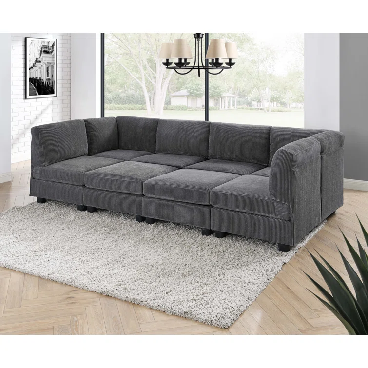 8 - Piece Corduroy Sectional