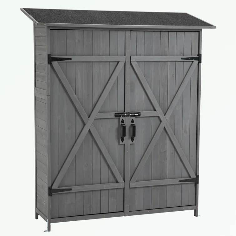 5 ft. W x 2 ft. D Solid Wood Vertical Tool Shed