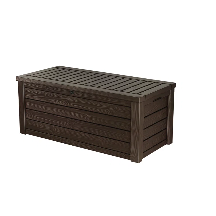 Keter Westwood 150 Gallon Large Durable Resin Outdoor Storage and Organization Deck Box For Patio Furniture and Supplies