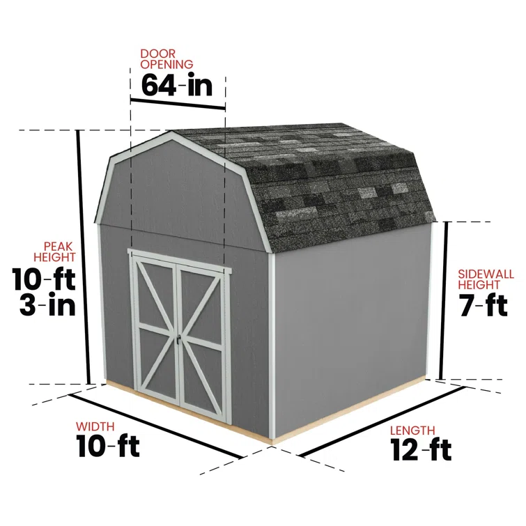 Braymore 10 ft. W x 12 ft. D Wood Storage Shed