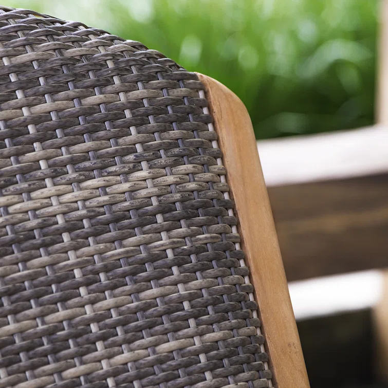 Teak Wood - 5 Piece Seating Group Adirondack Chair with Ottoman