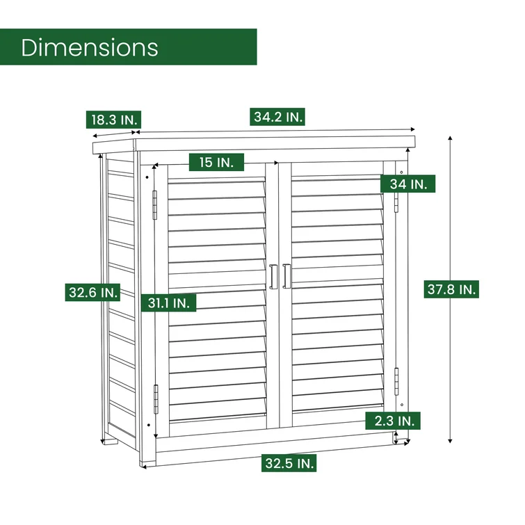 3 ft. W x 2 ft. D Solid Wood Vertical Storage Shed