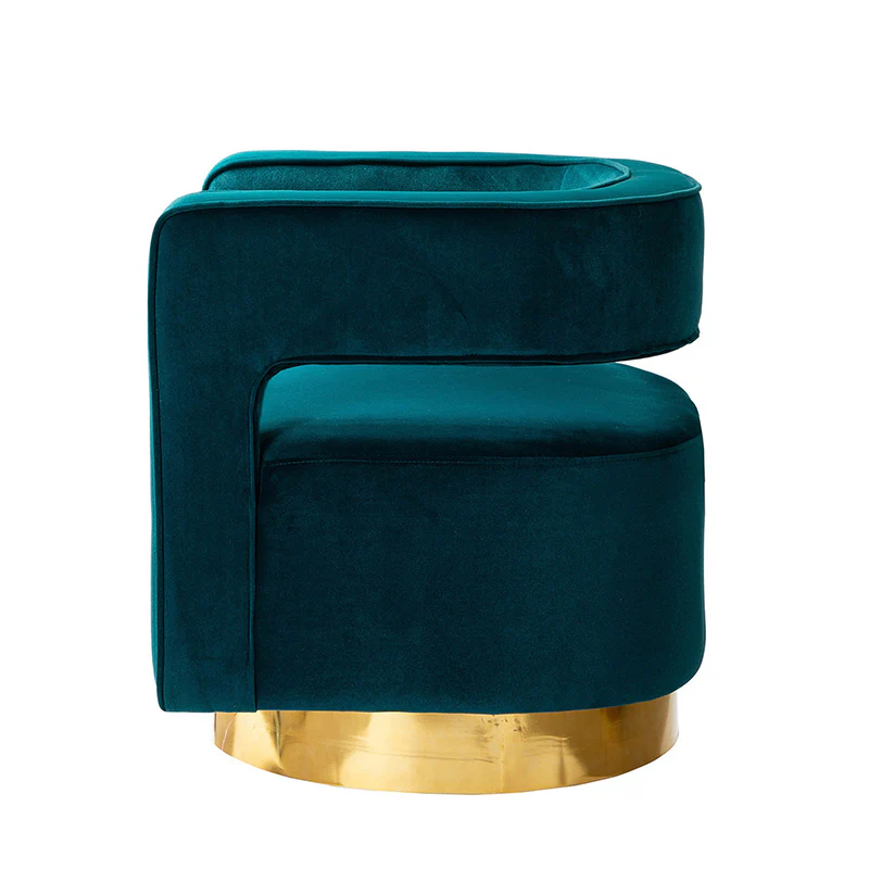 Agata Velvet Swivel Barrel Armchair