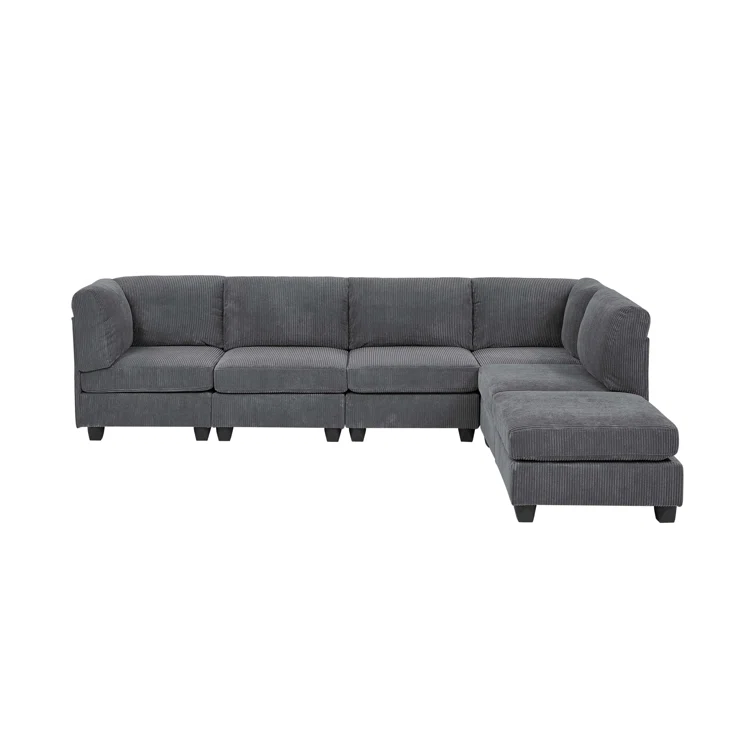 6 - Piece Corduroy Sectional