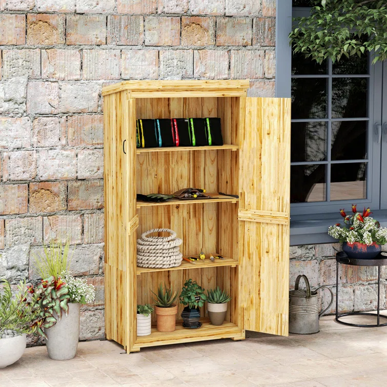 Bucur 3 ft. W x 1 ft. D Solid + Manufactured Wood Vertical Tool Shed