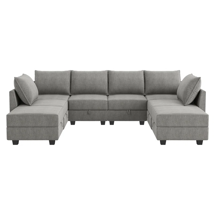 U shaped Sectional Sofa Modular Sectional Couch with Storage Ottoman