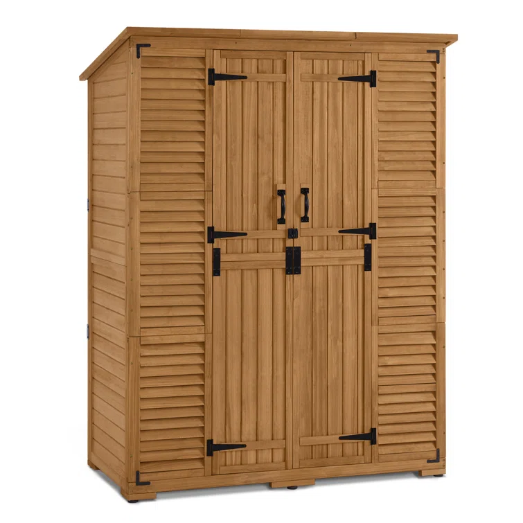 5 ft. W x 2 ft. D Outdoor Storage Shed with Double Lockable Doors and Waterproof Asphalt Roof