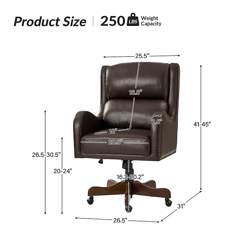 Otto Executive Task Chair with Adjustable Seat Height and Tilt Mechanism