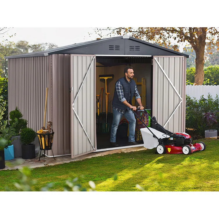 7 ft. W X 7 ft. D Galvanized Steel Storage Shed